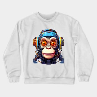 Cartoon monkey robot. T-Shirt, Sticker. Crewneck Sweatshirt